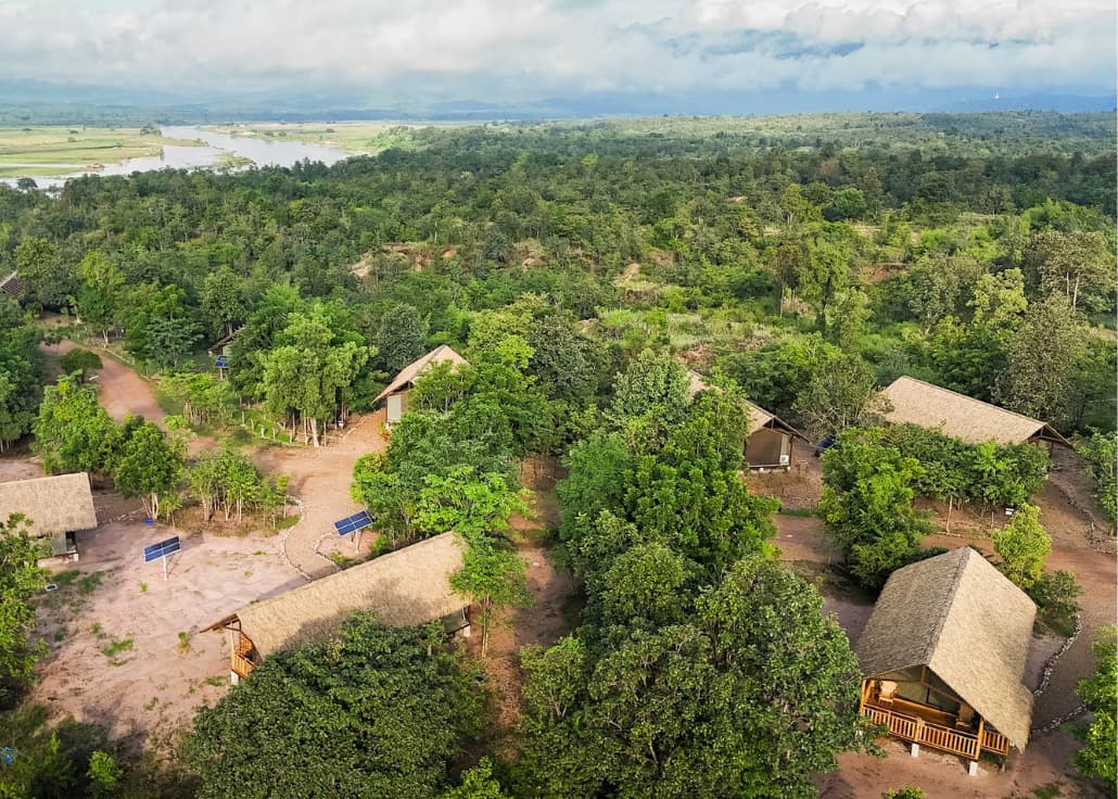 Elephant Hills tented camp aerial view