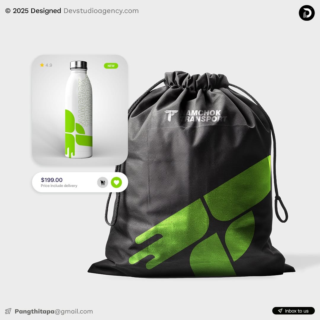 Namchok Transport drawstring bag and bottle