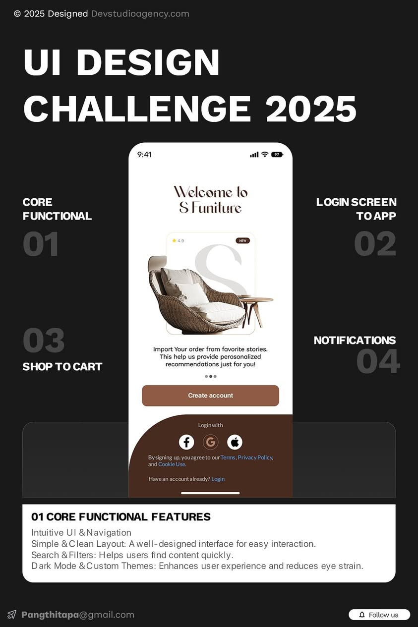 S Furniture mobile app UI